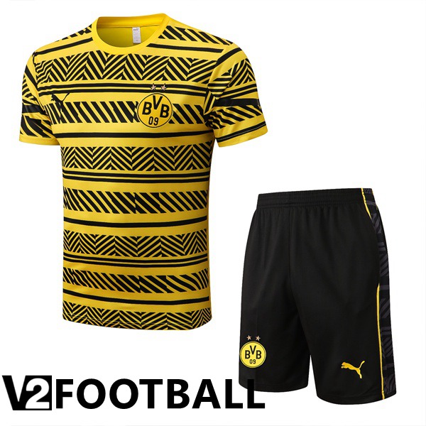 Borussia Dortmund Training T Shirt + Shorts Yellow 2022/2023