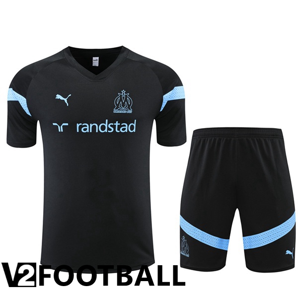 Olympique MarseilleTraining T Shirt + Shorts Black 2022/2023