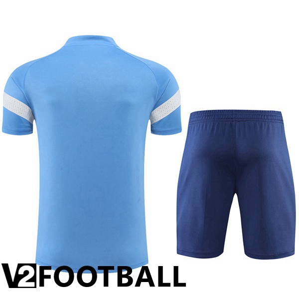 Manchester City Training T Shirt + Shorts Blue 2022/2023