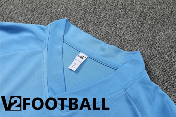 Manchester City Training T Shirt + Shorts Blue 2022/2023