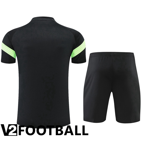 Manchester City Training T Shirt + Shorts Black 2022/2023