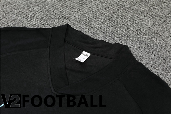 Manchester City Training T Shirt + Shorts Black 2022/2023