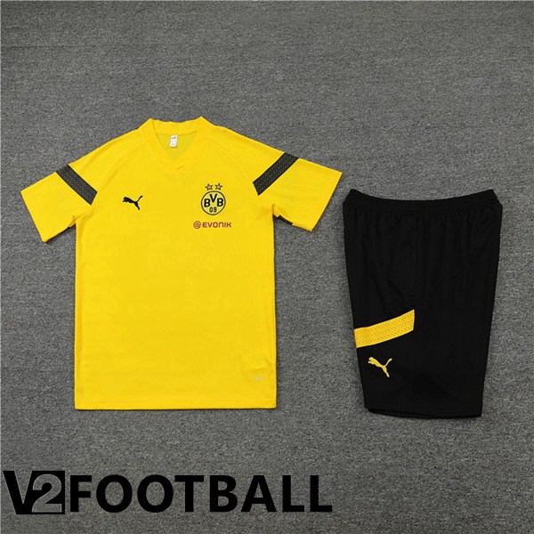 Borussia Dortmund Training T Shirt + Shorts Yellow 2022/2023