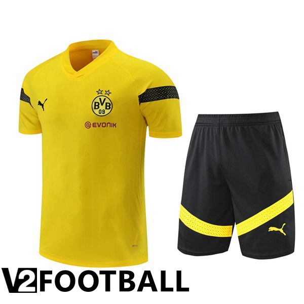 Borussia Dortmund Training T Shirt + Shorts Yellow 2022/2023