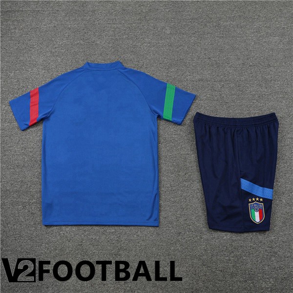 Italy Training T Shirt + Shorts Blue 2022/2023