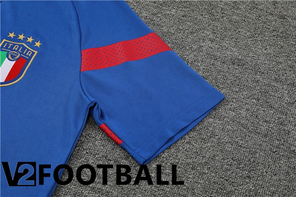Italy Training T Shirt + Shorts Blue 2022/2023
