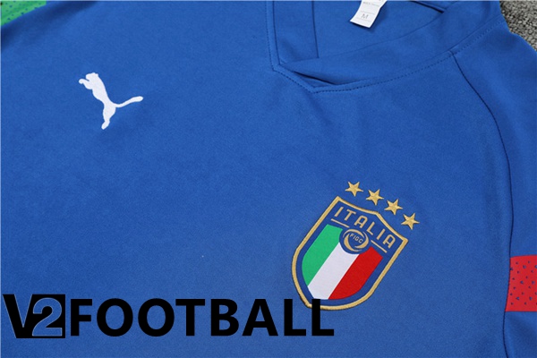 Italy Training T Shirt + Shorts Blue 2022/2023