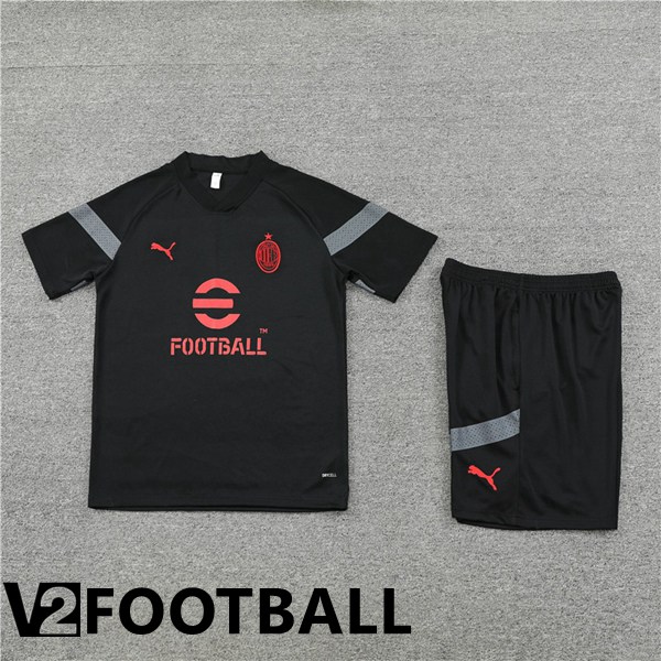 AC Milan Training T Shirt + Shorts Black 2022/2023