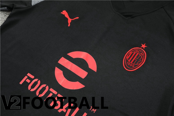 AC Milan Training T Shirt + Shorts Black 2022/2023