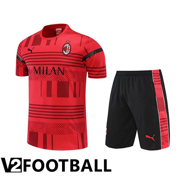 AC Milan Training T Shirt + Shorts Red 2022/2023