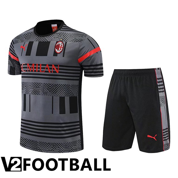 AC Milan Training T Shirt + Shorts Grey 2022/2023