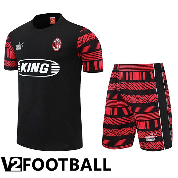 AC Milan Training T Shirt + Shorts Black 2022/2023