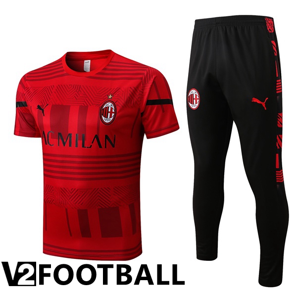 AC Milan Training T Shirt + Pants Red 2022/2023