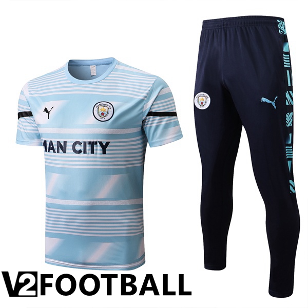 Manchester City Training T Shirt + Pants Blue White 2022/2023