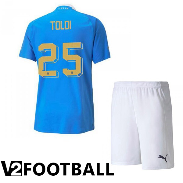 Italy（Toloi 25）Kids Home Shirts Blue 2023/2023