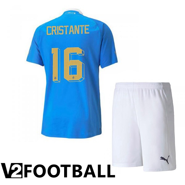 Italy（Cristante 16）Kids Home Shirts Blue 2023/2023