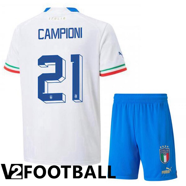 Italy (Campioni 21) Kids Away Shirts White 2023/2023