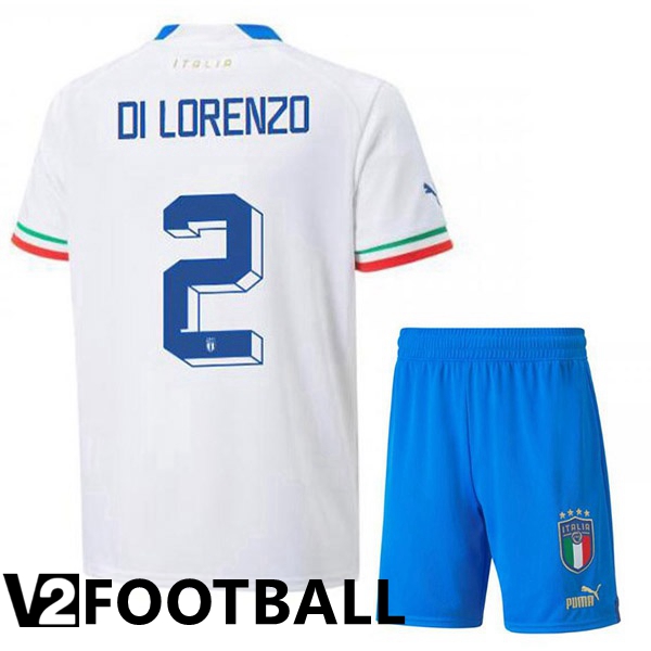 Italy (Di Lorenzo 2) Kids Away Shirts White 2023/2023