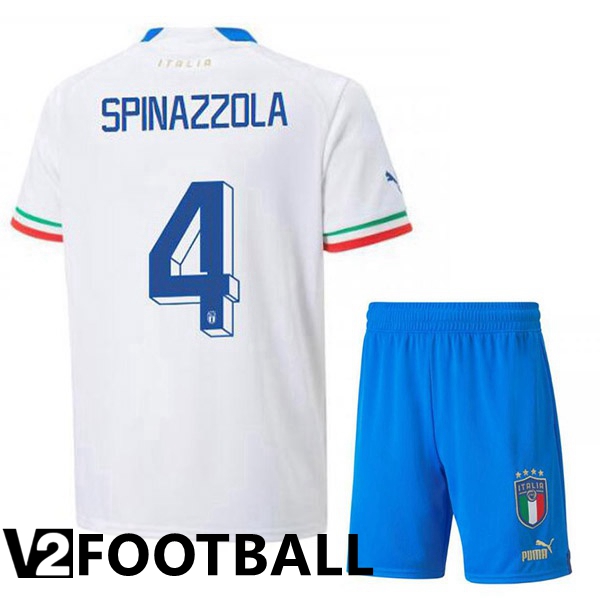 Italy (Spinazzola 4) Kids Away Shirts White 2023/2023