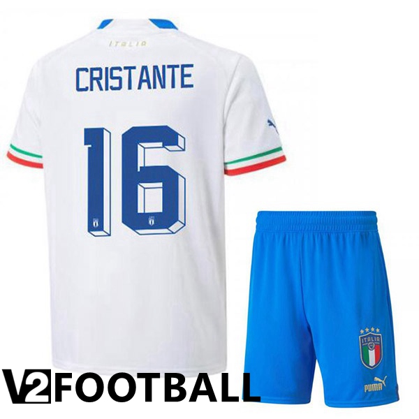 Italy (Cristante 16) Kids Away Shirts White 2023/2023
