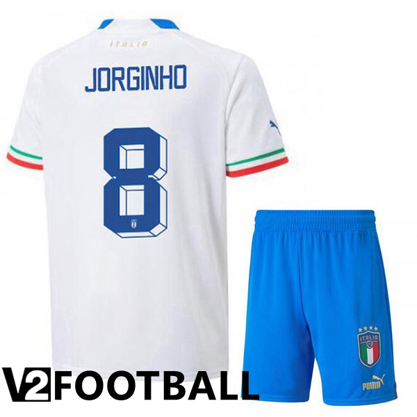 Italy (Jorginho 8) Kids Away Shirts White 2023/2023