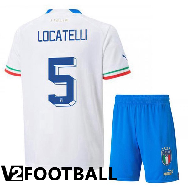 Italy (Locatelli 5) Kids Away Shirts White 2023/2023
