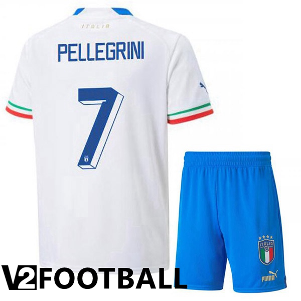 Italy (Pellegrini 7) Kids Away Shirts White 2023/2023