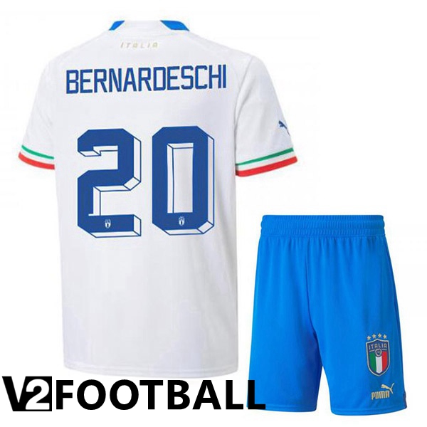 Italy (Bernardeschi 20) Kids Away Shirts White 2023/2023