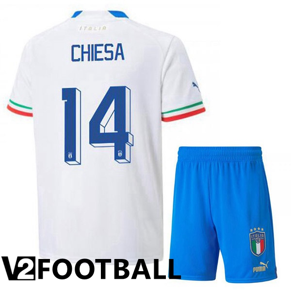 Italy (Chiesa 14) Kids Away Shirts White 2023/2023
