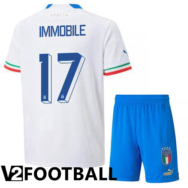 Italy (Immobile 17) Kids Away Shirts White 2023/2023