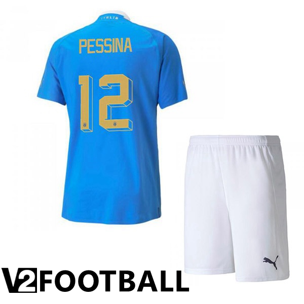 Italy（Pessina 12）Kids Home Shirts Blue 2023/2023