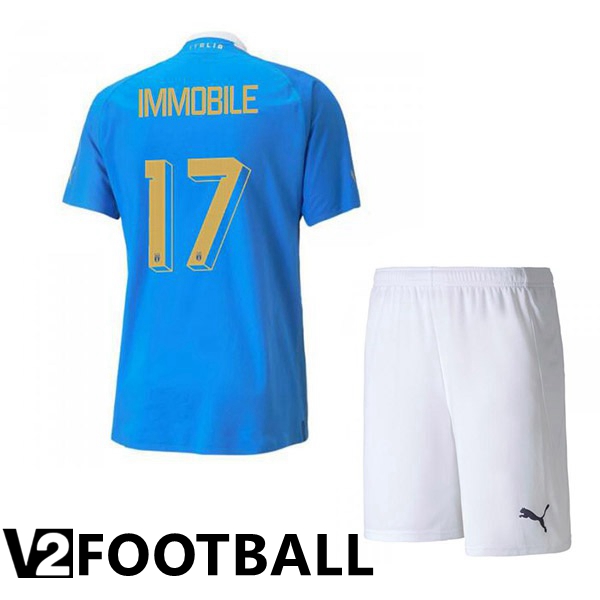 Italy（Immobile 17）Kids Home Shirts Blue 2023/2023