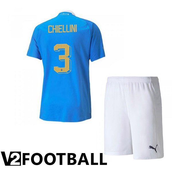 Italy（Chiellini 3）Kids Home Shirts Blue 2023/2023
