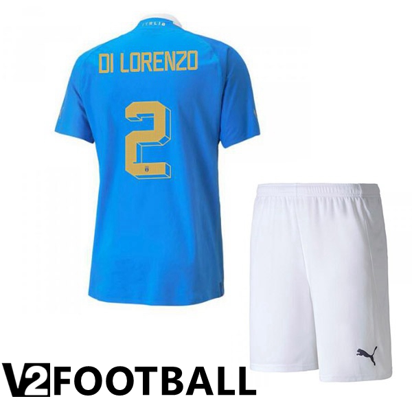 Italy（Di Lorenzo 2）Kids Home Shirts Blue 2023/2023