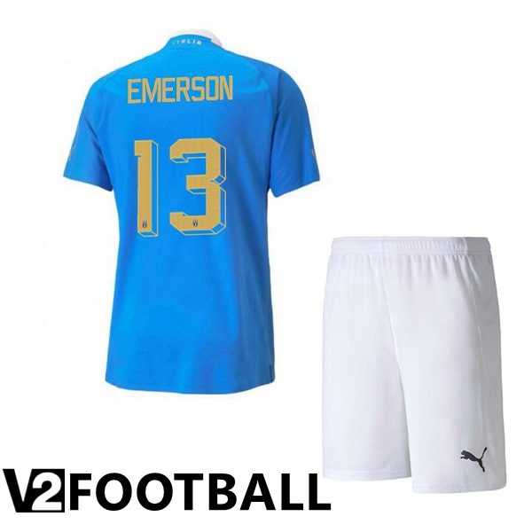 Italy（Emerson 13）Kids Home Shirts Blue 2023/2023
