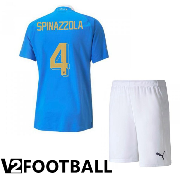 Italy（Spinazzola 4）Kids Home Shirts Blue 2023/2023