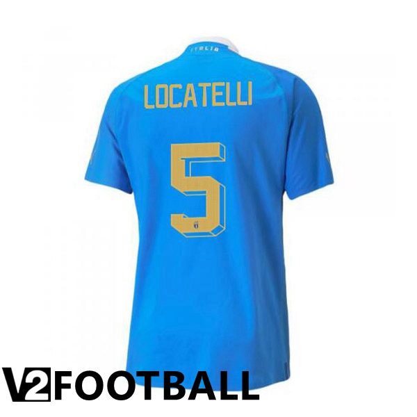 Italy锛圠ocatelli 5锛塇ome Shirts Blue 2023/2023