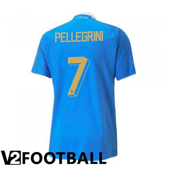 Italy锛圥ellegrini 7锛塇ome Shirts Blue 2023/2023