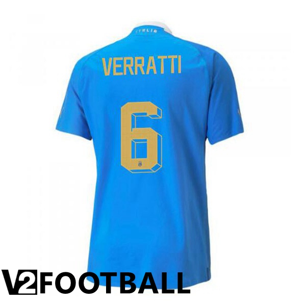 Italy锛圴erratti 6锛塇ome Shirts Blue 2023/2023
