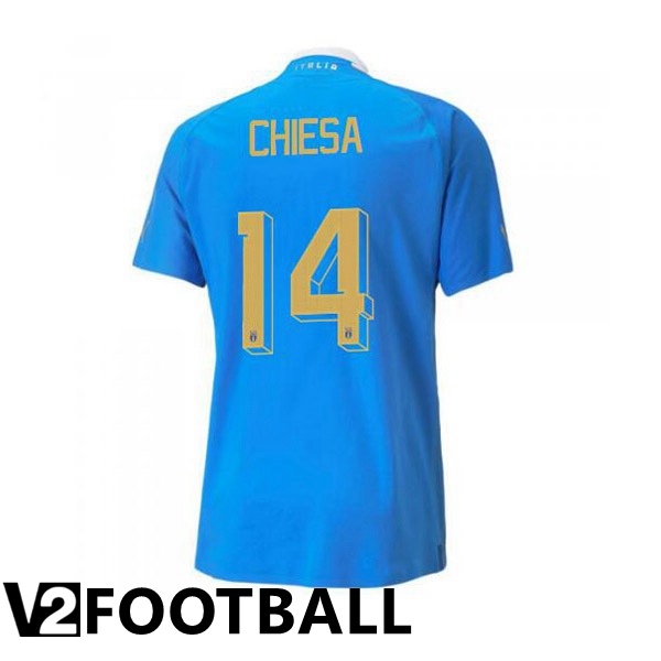 Italy锛圕hiesa 14锛塇ome Shirts Blue 2023/2023