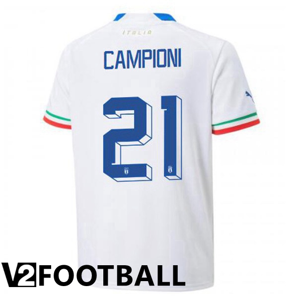 Italy (Campioni 21) Away Shirts White 2023/2023