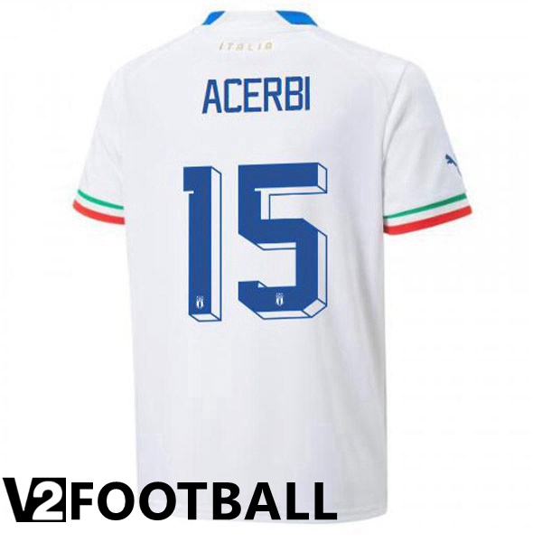Italy (Acerbi 15) Away Shirts White 2023/2023