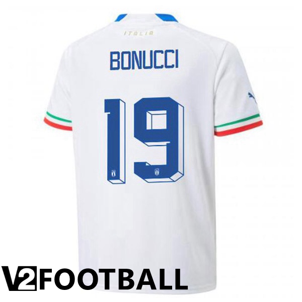 Italy (Bonucci 19) Away Shirts White 2023/2023