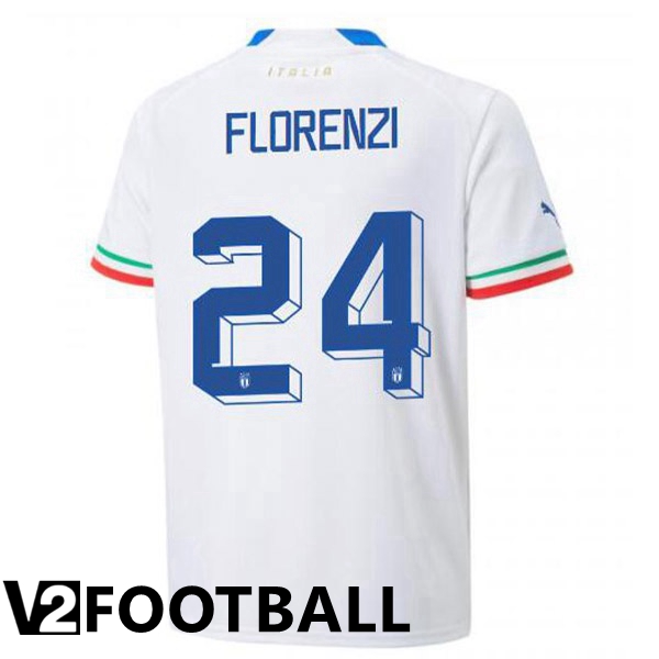 Italy (Florenzi 24) Away Shirts White 2023/2023