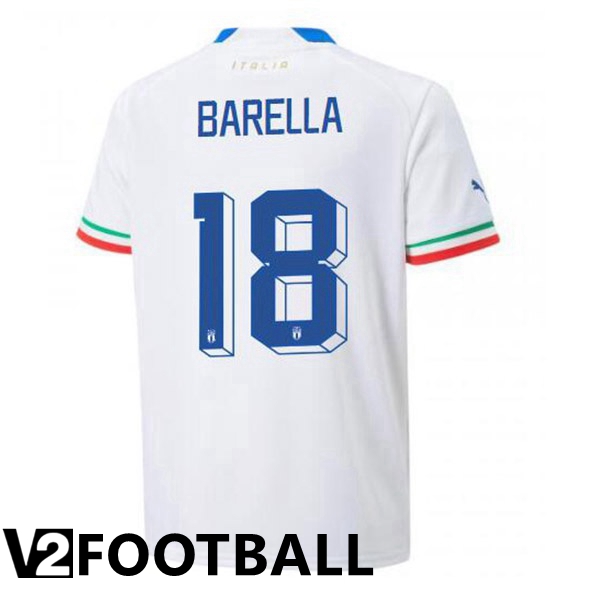 Italy (Barella 18) Away Shirts White 2023/2023
