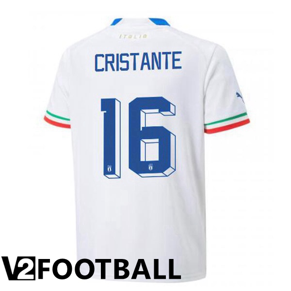 Italy (Cristante 16) Away Shirts White 2023/2023
