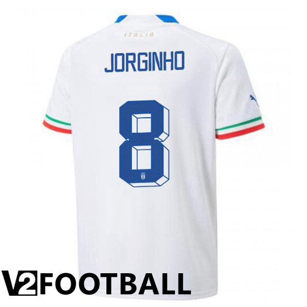 Italy (Jorginho 8) Away Shirts White 2023/2023