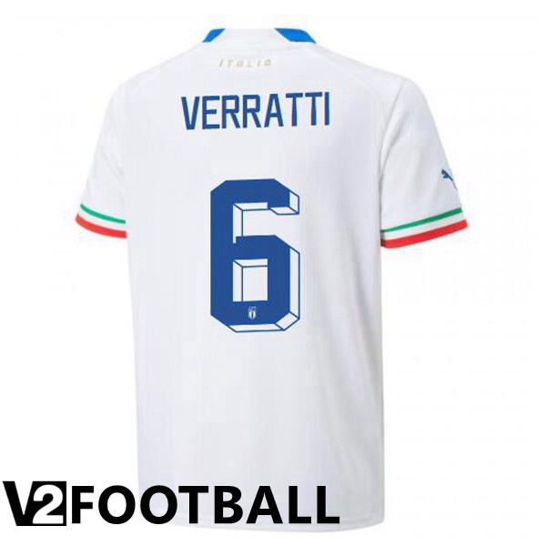 Italy (Verratti 6) Away Shirts White 2023/2023