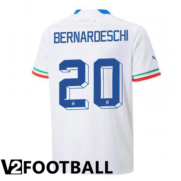Italy (Bernardeschi 20) Away Shirts White 2023/2023