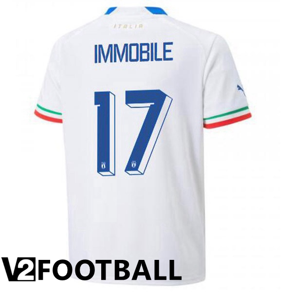 Italy (Immobile 17) Away Shirts White 2023/2023